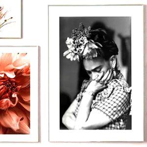 Frida Kahlo Canvas Print 20 x 25 cm Black & White